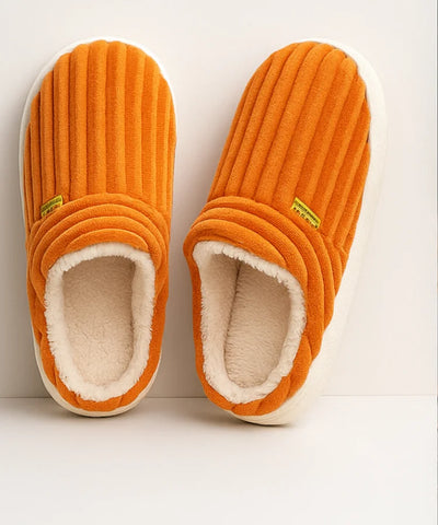 Comprar pantufa feminina veludo cotelê antiderrapante forrada pelúcia confortável para casa barato ou em promoção