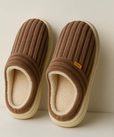Comprar pantufa feminina veludo cotelê antiderrapante forrada pelúcia confortável para casa barato ou em promoção