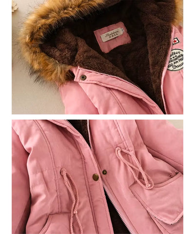 Parka Feminina com Capuz de Pelo e Forro Peluciado Elegante | Lune