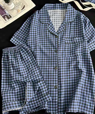 Comprar pijama curto feminino americano manga curta shorts botões algodão estampado elegante barato ZARA