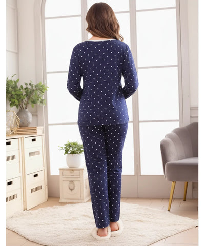 Comprar pijama feminino algodão longo manga longa calça pantalona macio confortável estampado barato 