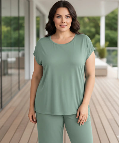 Comprar pijama feminino curto plus size conjunto blusa manga curta e bermuda em modal macio para dormir e casa barato ou em promoção