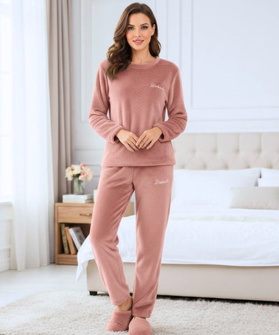 Pijama Feminino Inverno Fleece Conjunto Plush Macio Quentinho | Ivis