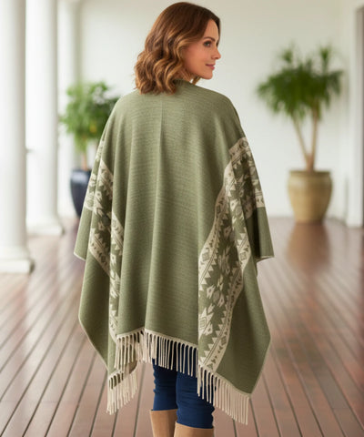 Poncho Feminino com Estampa Étnica Elegante | Itali