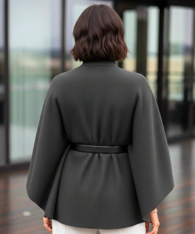 Comprar poncho feminino malha macia gola alta modelagem ampla aquecimento inverno elegante em promoção ZARA
