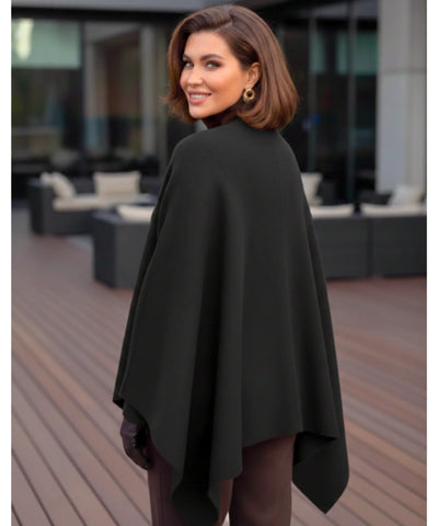 Poncho Feminino Malha de Tricot Elegante Inverno | Sassa