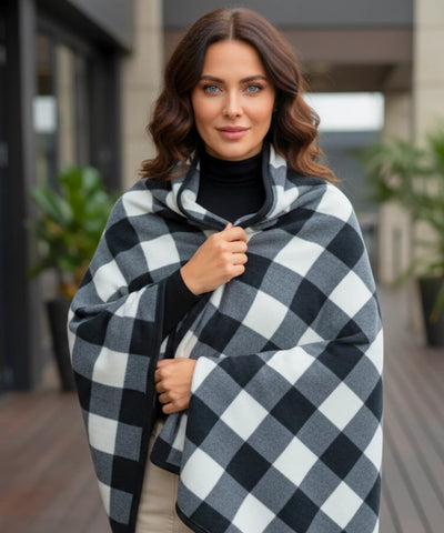 Poncho Feminino Inverno Xadrez Soft Macio | Lua