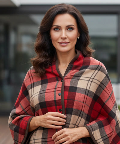 Poncho Feminino Inverno Xadrez Soft Macio | Lua