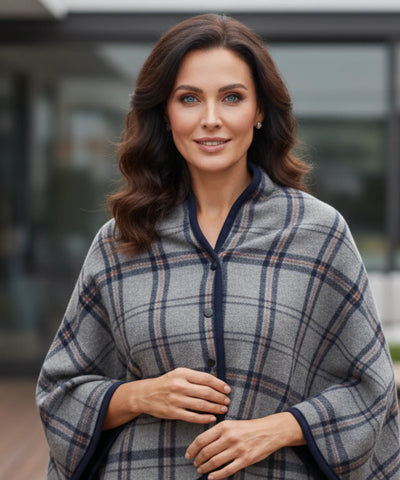 Poncho Feminino Inverno Xadrez Soft Macio | Lua