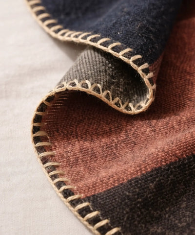 Comprar poncho feminino xale oversized estampa geométrica inverno promoção ANELLIMN