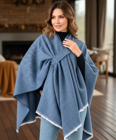 Poncho Feminino com Xale Inverno Versátil Elegante | Pinny