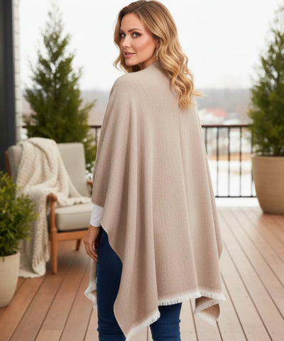 Poncho Feminino com Xale Inverno Versátil Elegante | Pinny