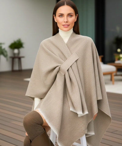 Poncho Feminino com Xale Inverno Versátil Elegante | Pinny