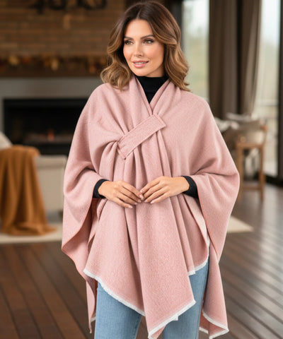 Poncho Feminino com Xale Inverno Versátil Elegante | Pinny
