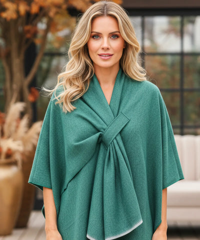 Poncho Feminino com Xale Inverno Versátil Elegante | Pinny