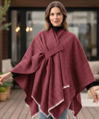 Poncho Feminino com Xale Inverno Versátil Elegante | Pinny