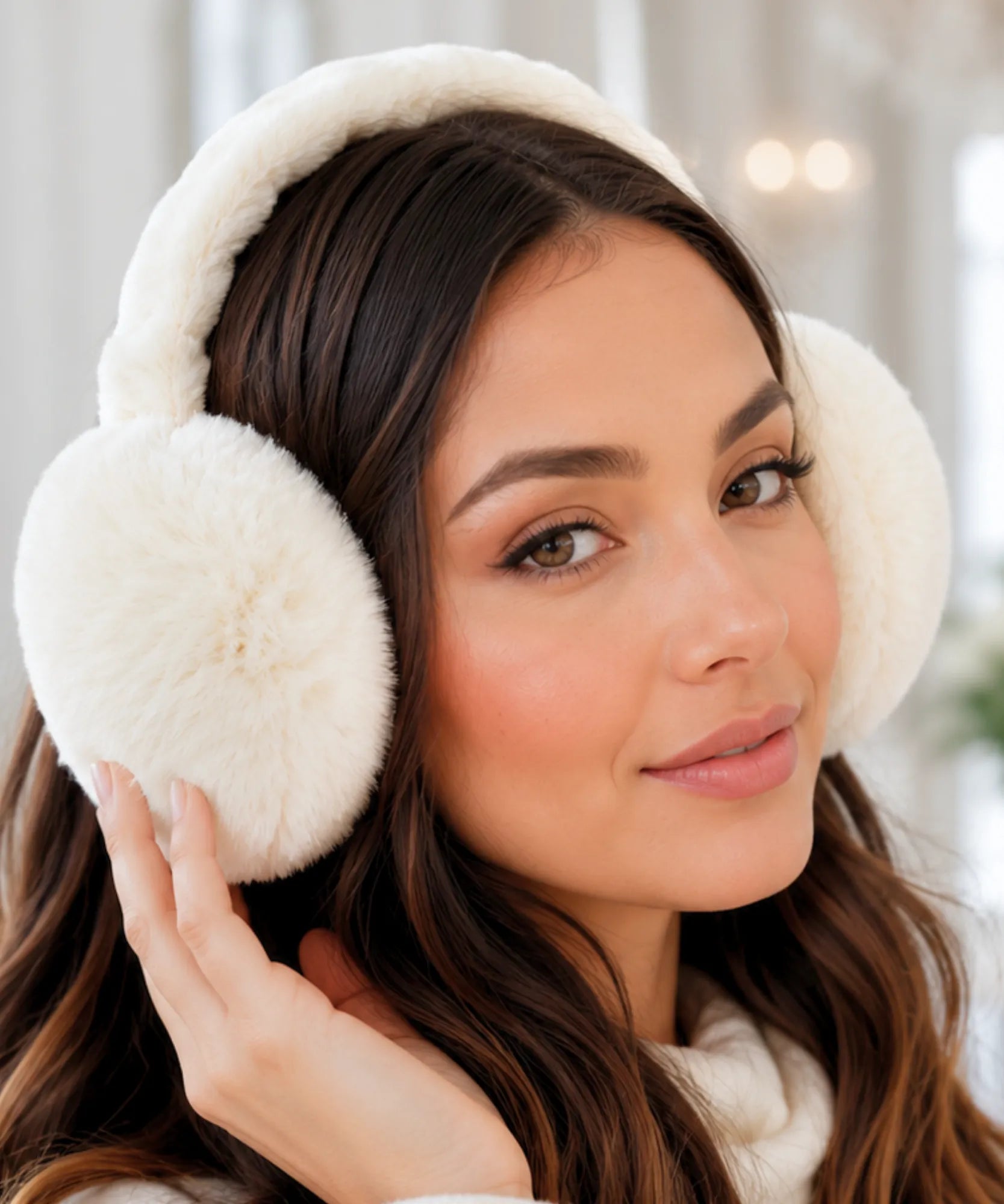Comprar protetor de orelha frio pelúcia sintética felpuda macia dobrável várias cores inverno promoção ANELLIMN