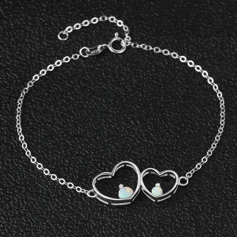 Pulseira boho hippie prata silver 925 Banhado ouro banho pedra anellimn anelim anelimn opala prata original prata real prata verdadeira rose gold coração coracao heart