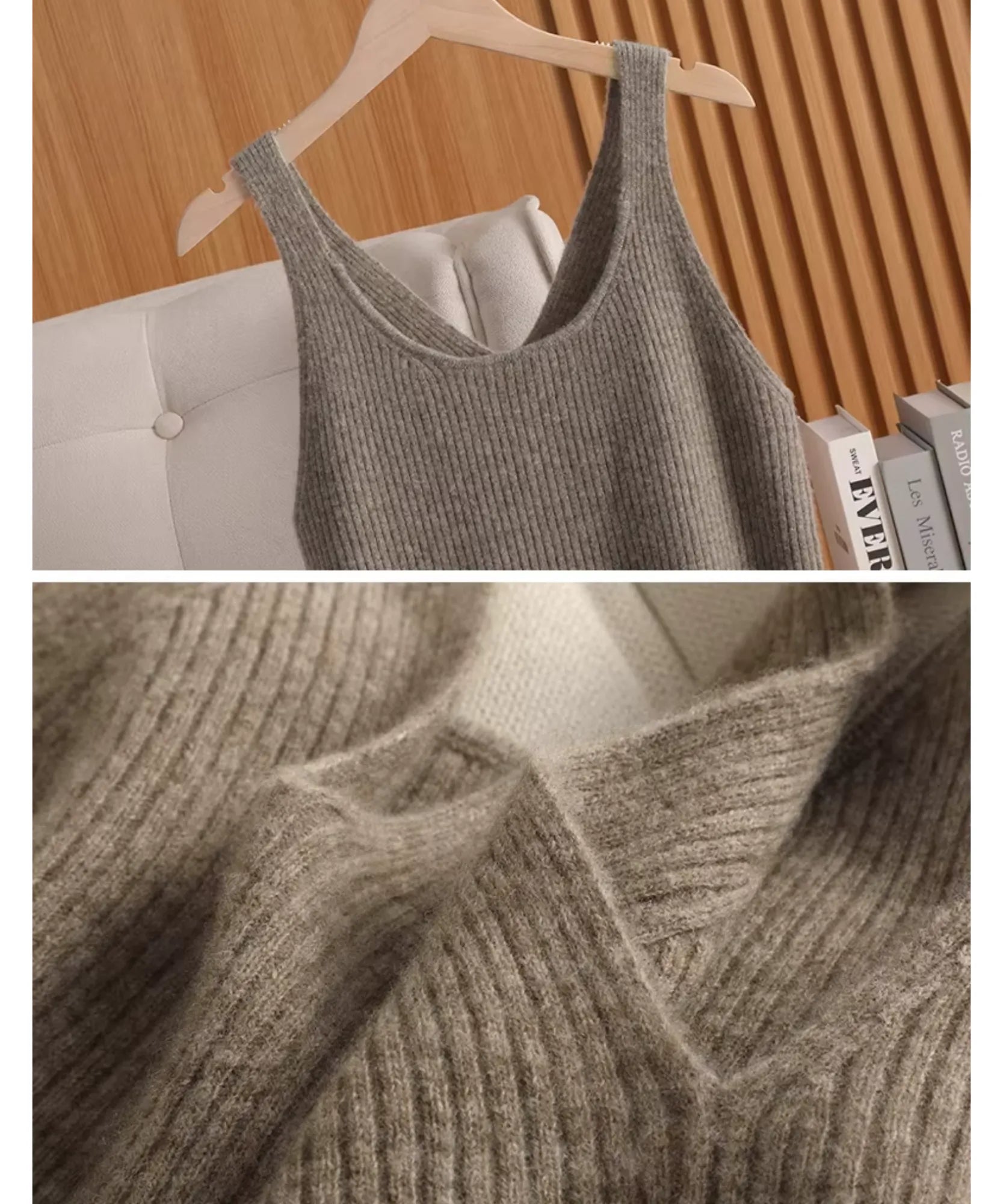 Comprar regata canelada feminina malha canelada cinza em promoção Anellimn