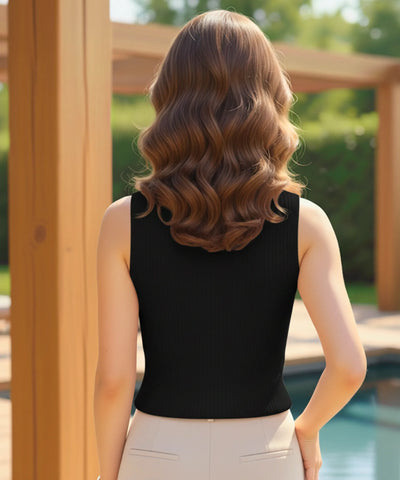 Regata Canelada Feminina Tricot Básica Casual | Ice