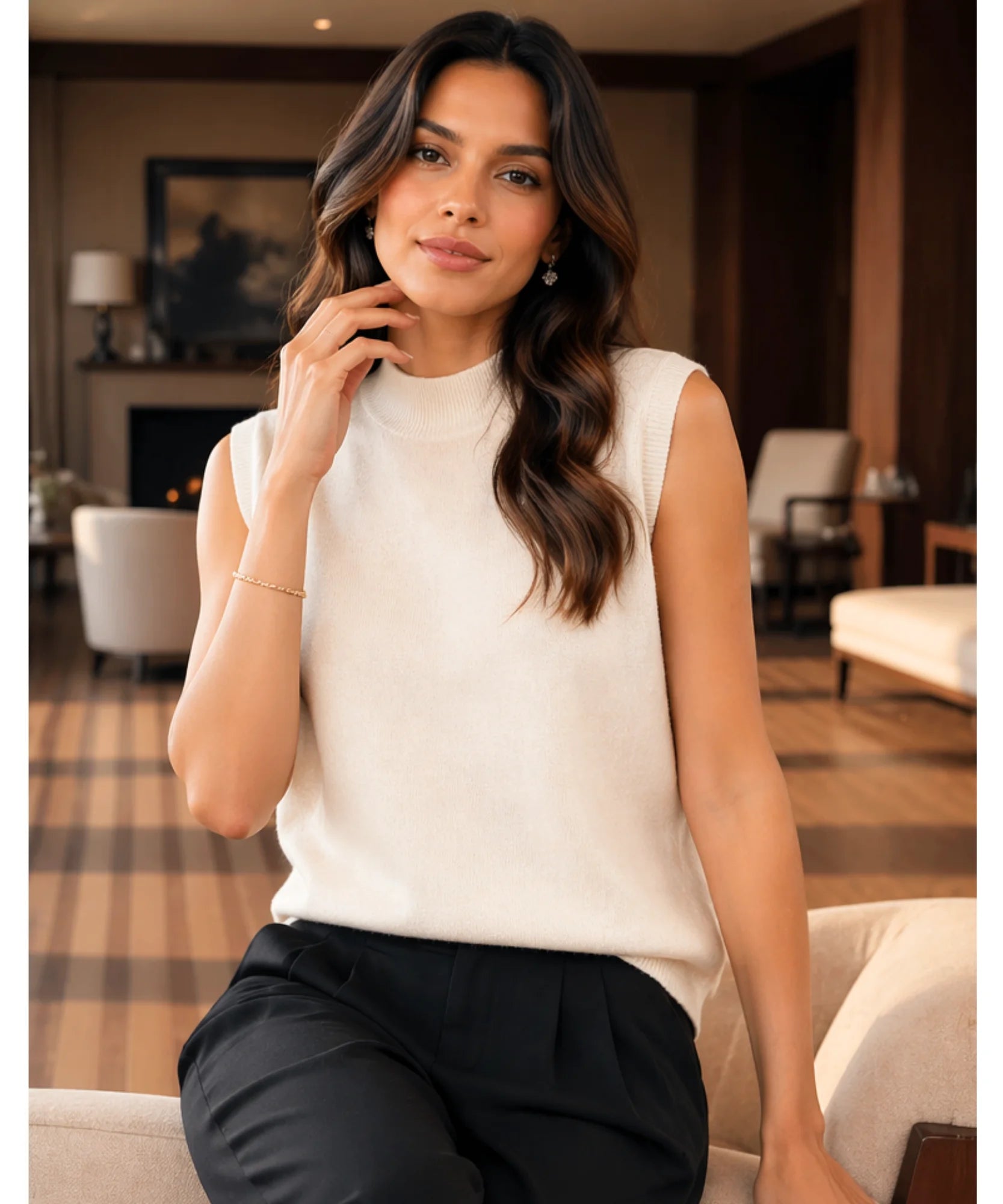 Comprar regata canelada feminina tricot lã 100% gola alta seamless em promoção ZARA