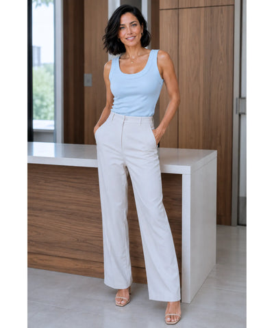 Comprar regata feminina canelada básica azul claro em promoção Anellimn