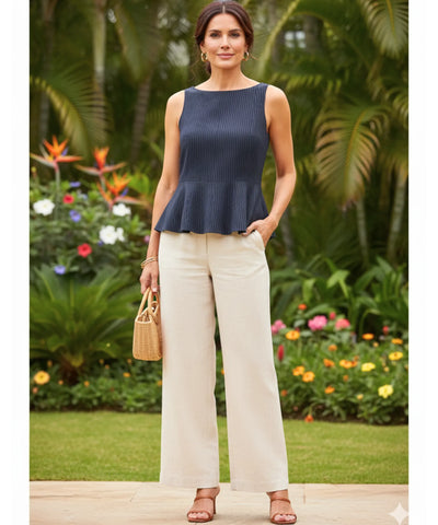 Regata Feminina Social Elegante Sofisticada Babado | Ahmya