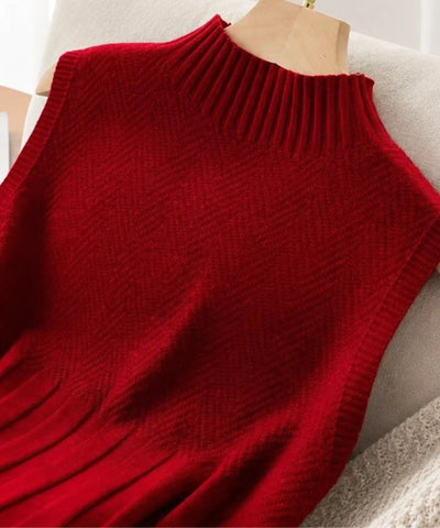 Regata Tricot Feminina Canelada com Gola Alta Elegante | Ella
