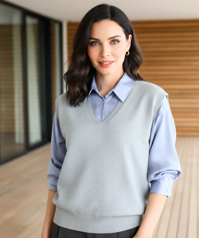 Regata Tricot Feminina Gola V Leve e Elegante | Lize