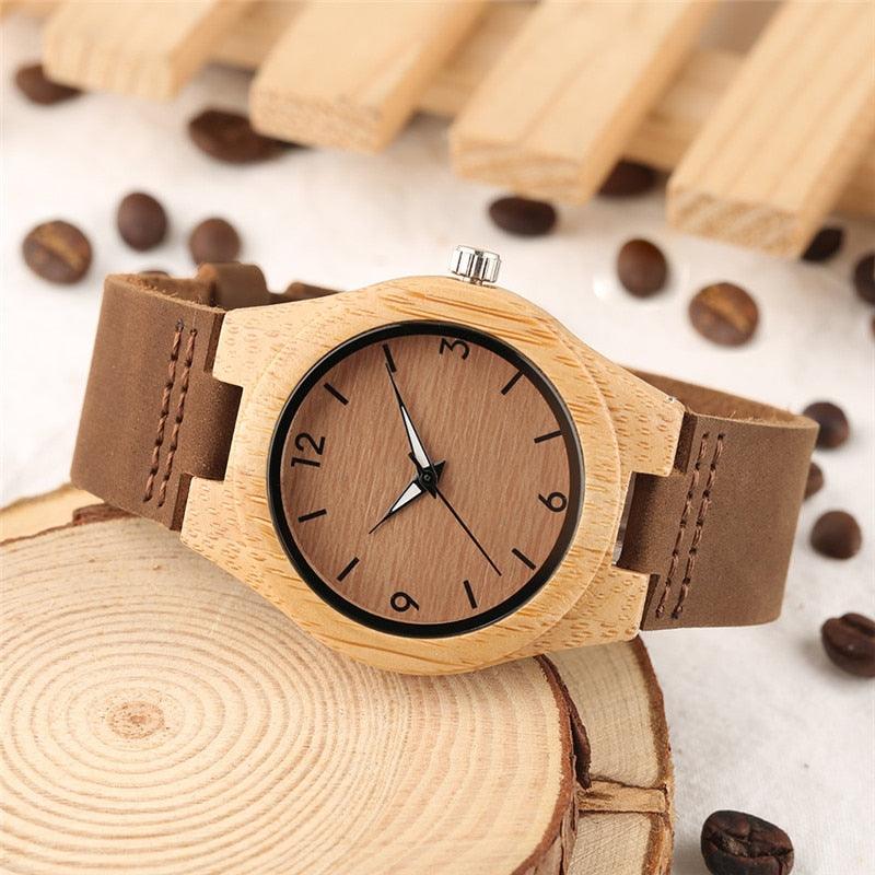 Relógio de bambu madeira ecologico natureza ecossistema
