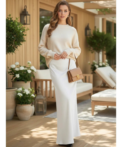 Saia Longa Alfaiataria Feminina Justa Social Elegante | Anaya