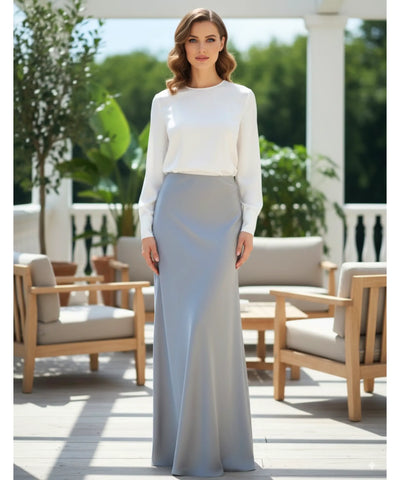 Saia Longa Alfaiataria Feminina Justa Social Elegante | Anaya