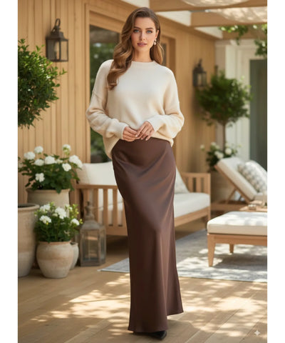 Saia Longa Alfaiataria Feminina Justa Social Elegante | Anaya