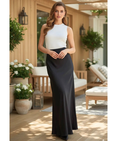 Saia Longa Alfaiataria Feminina Justa Social Elegante | Anaya
