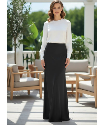 Saia Longa Alfaiataria Feminina Justa Social Elegante | Anaya