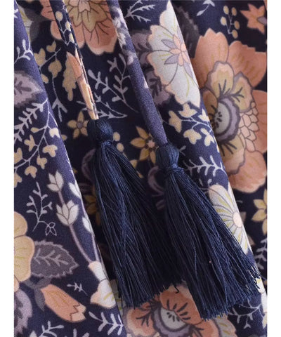 Saia Longa Floral Viscose Babados Boho Verão | Joa