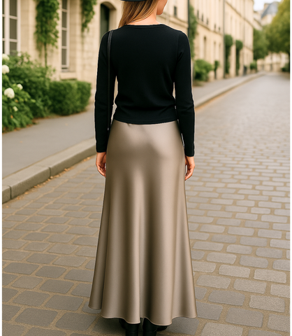 Saia Longa de Cetim Sereia Feminina Elegante | Anaya