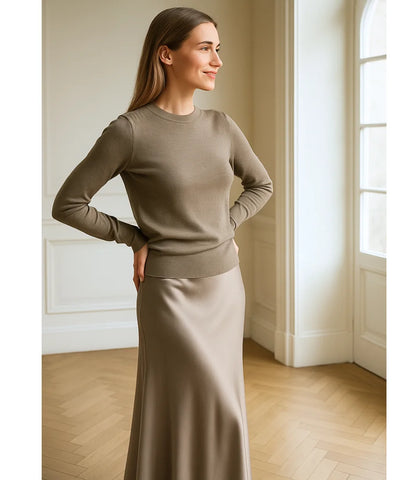 Saia Longa de Cetim Sereia Feminina Elegante | Anaya