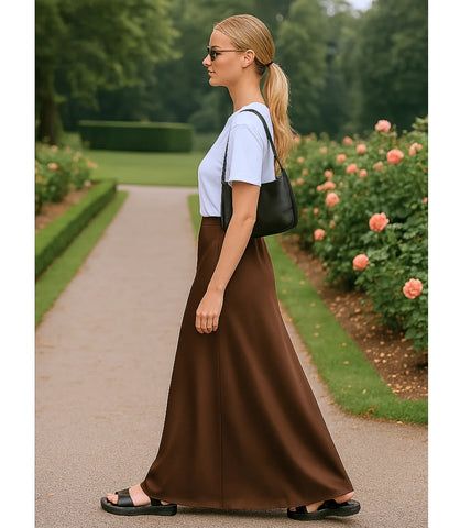 Saia Longa de Cetim Sereia Feminina Elegante | Anaya