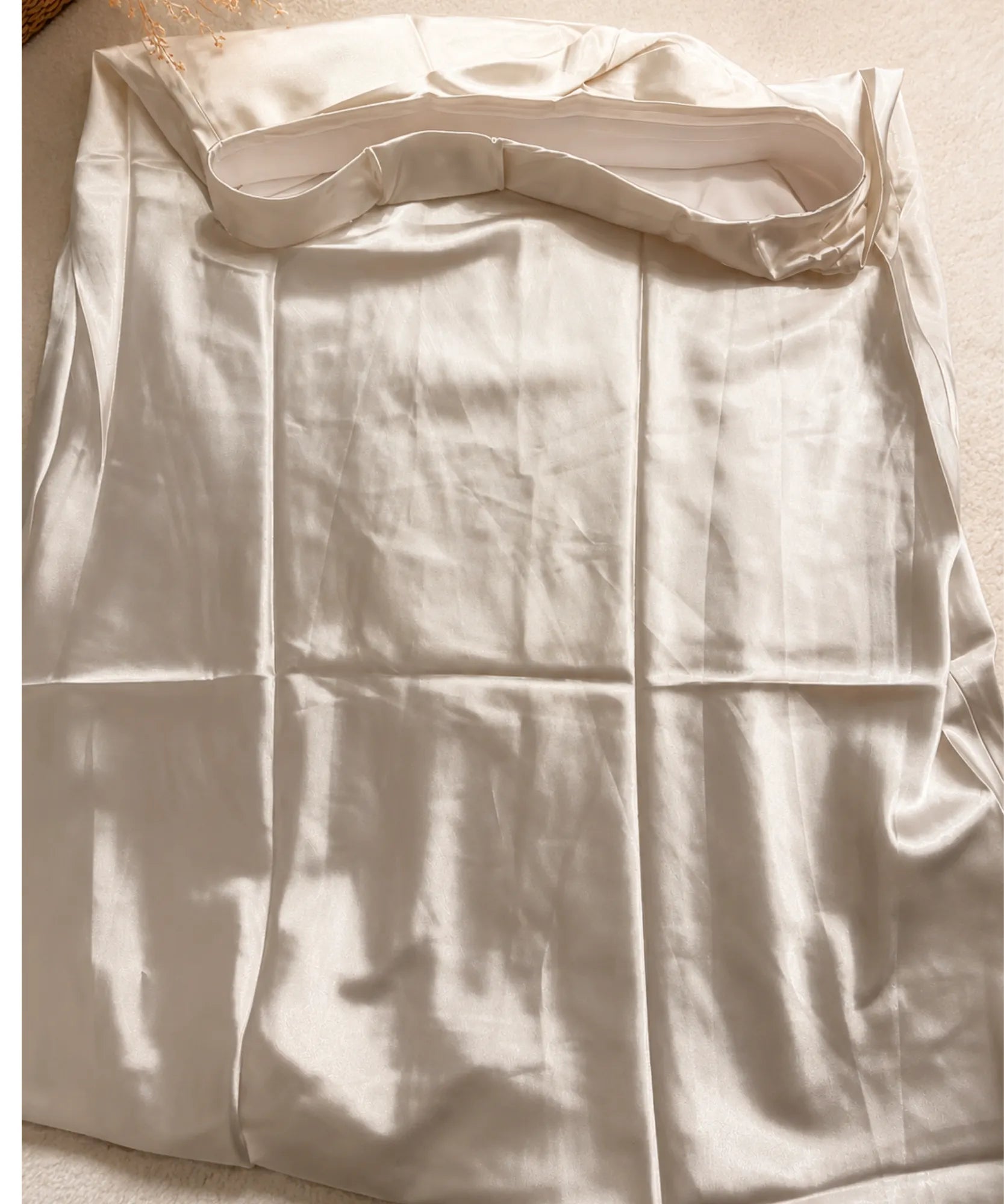 Comprar saia midi alfaiataria cetim off white barato Anellimn