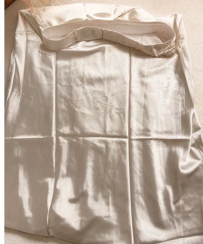 Comprar saia midi alfaiataria cetim off white barato Anellimn