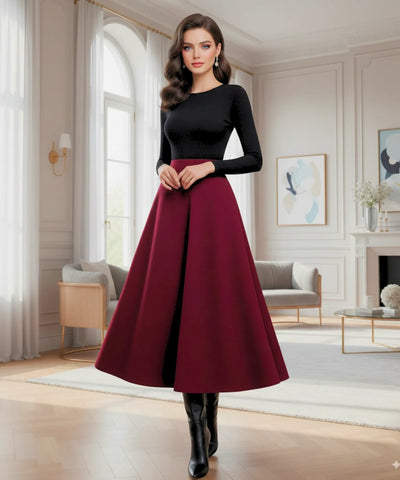 Saia Midi Alfaiataria Godê Cintura Alta Feminina | Bell