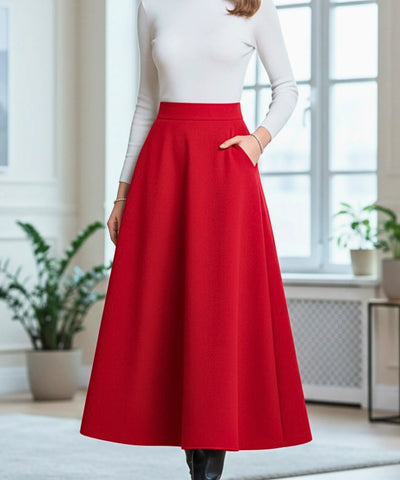  Comprar Saia Midi Alfaiataria Godê Cintura Alta Feminina Elegante Versátil 