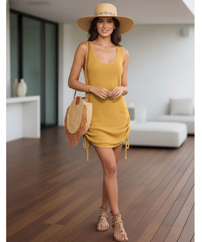 Saída De Praia Curta Tricot Regata Decote Costas Aberta | Lumia