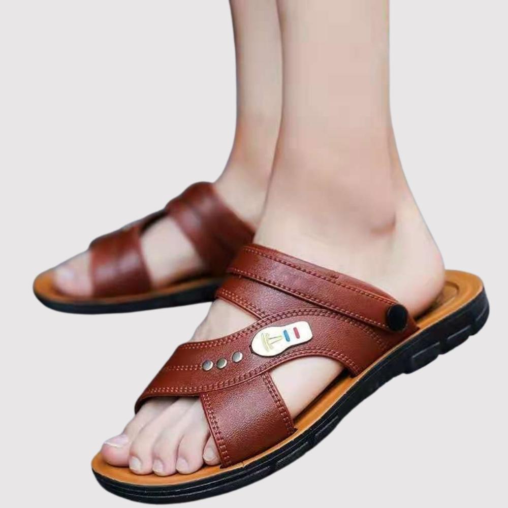 Anellimn comprar sandalia de couro masculina barato preço chinelo de couro masculino