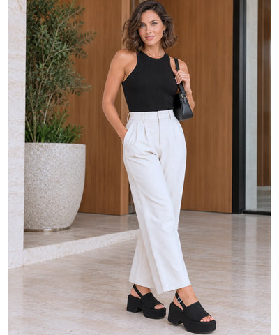 Comprar sandália plataforma preta look casual corpo inteiro em promoção Anellimn