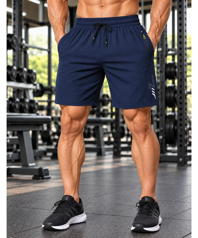 Comprar short academia masculino dry fit azul marinho corte reto em promoção Anellimn