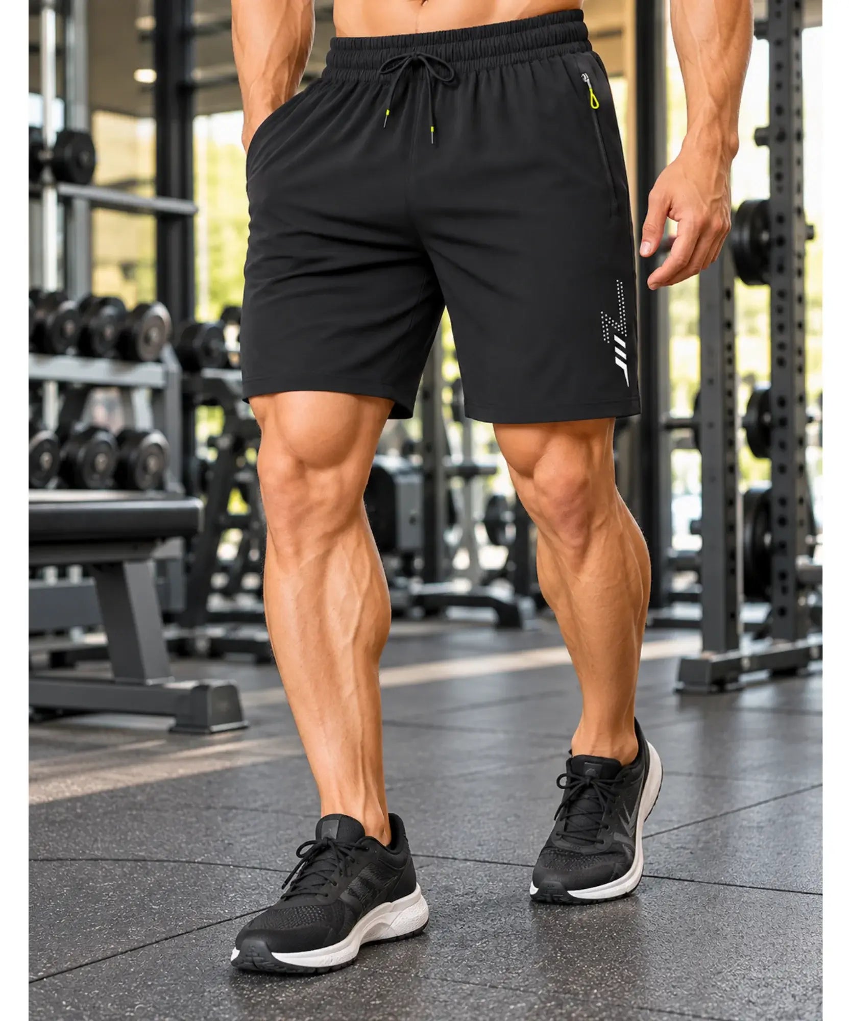 Comprar short academia masculino dry fit preto corpo inteiro em promoção Anellimn