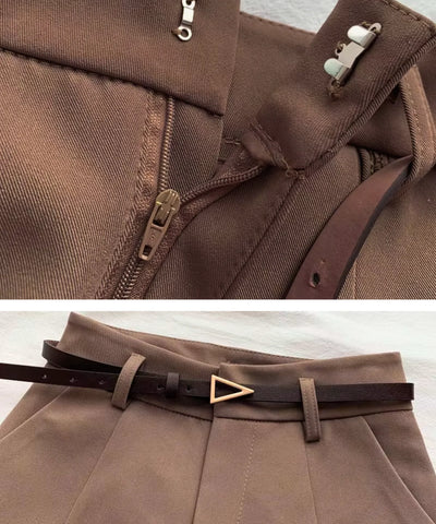 Shorts Alfaiataria Feminino Cintura Alta Com Cinto | Gabi