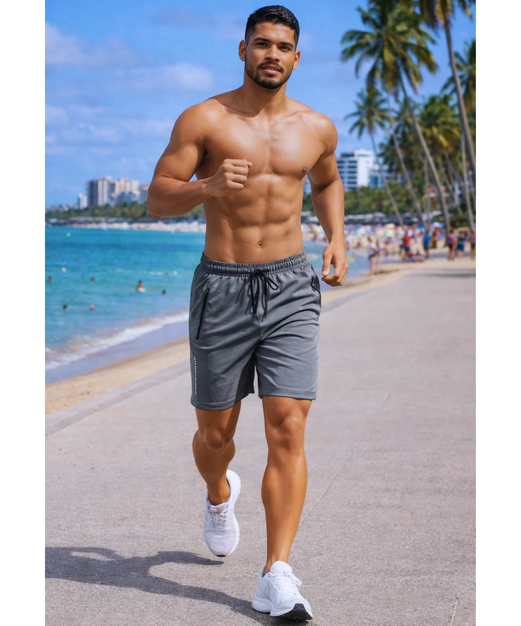 Comprar Short corrida masculino dry fit de alta performance com bolsos zíper, leve, respirável e ideal para treinos intensos e corrida ANELLIMN